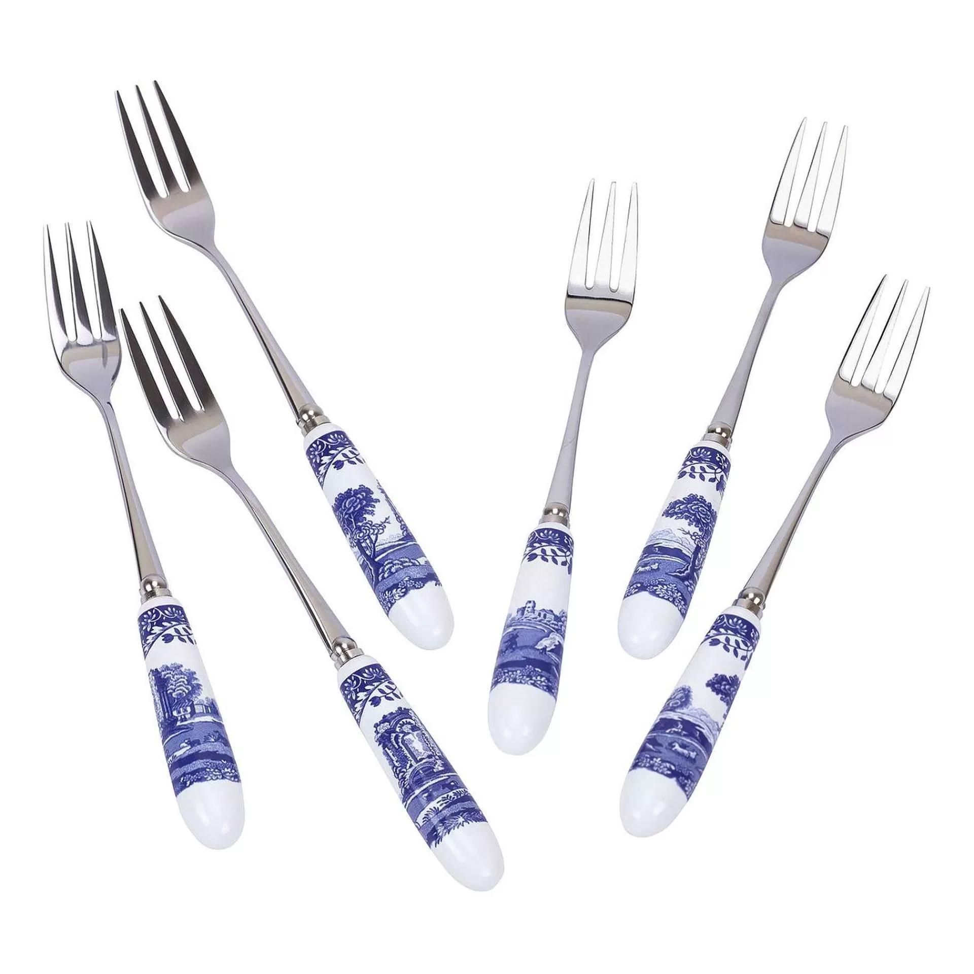 Spode Blue Italian Dessertgaffel 6-Pakning