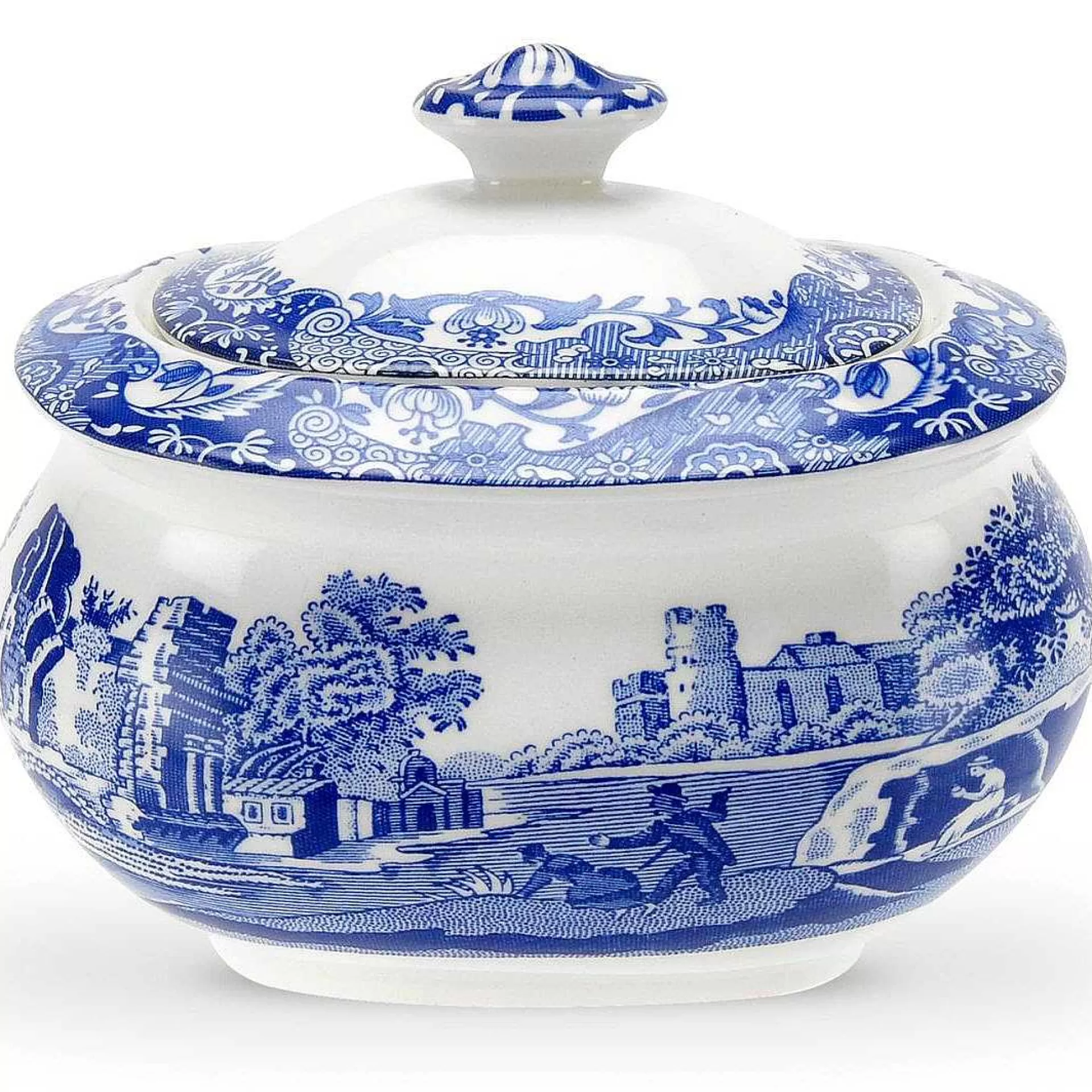 Spode Sukkerskåler*Blue Italian Sukkerskal Med Lokk