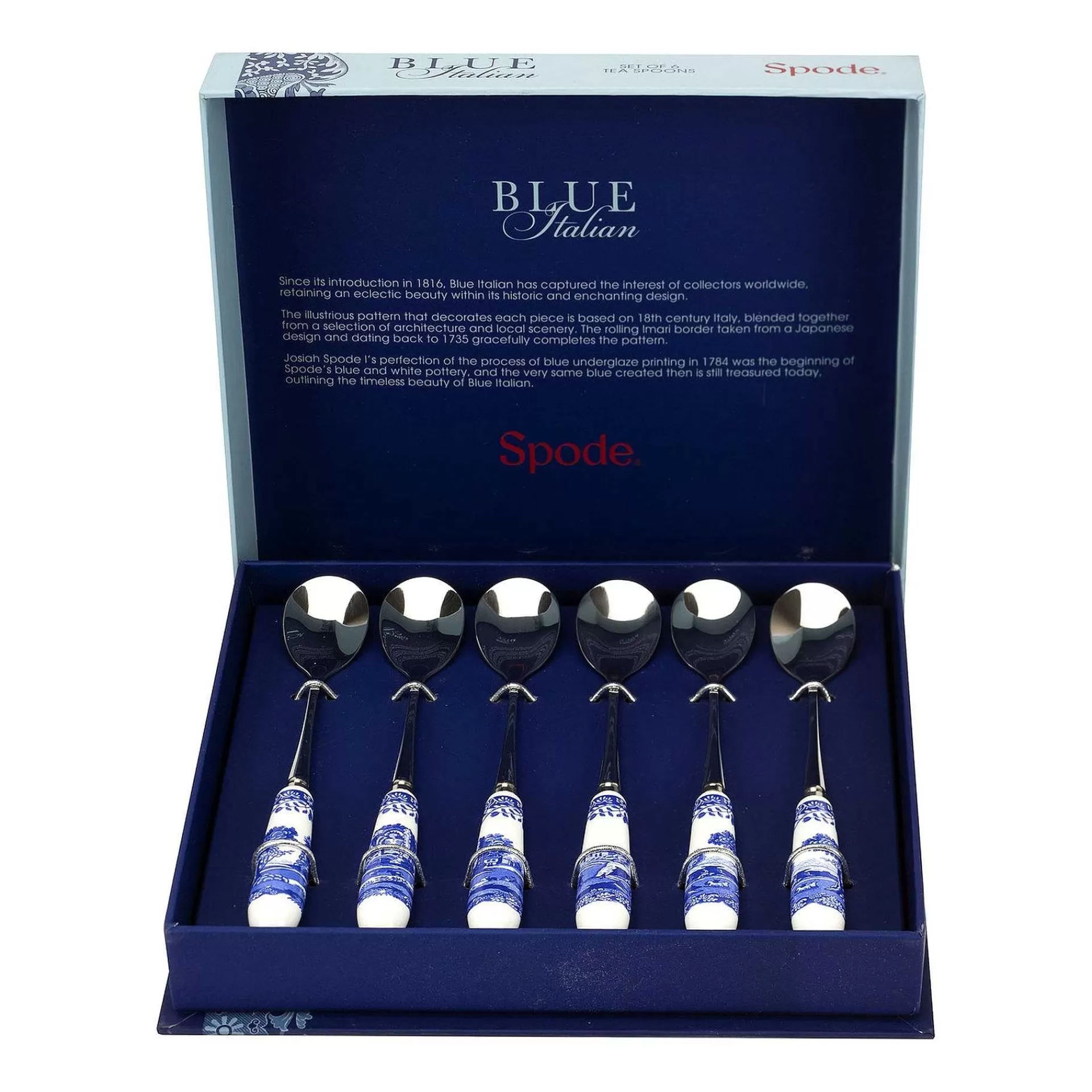 Spode Blue Italian Teskje 6-Pakning