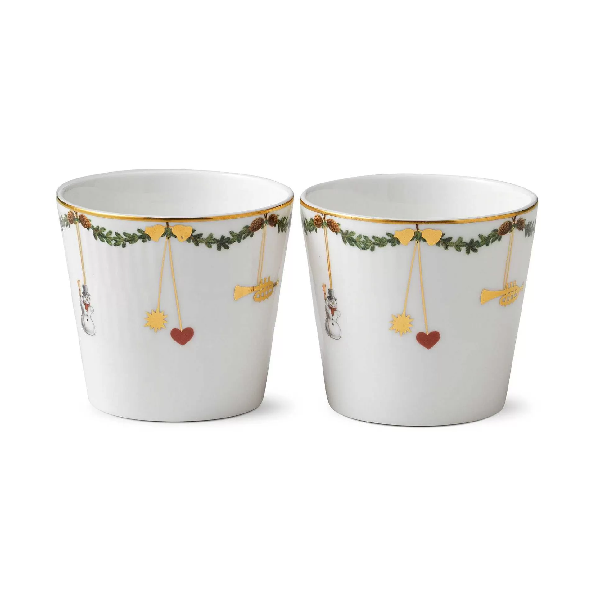 Royal Copenhagen Gløggkopper*Star Fluted Christmas Serveringskopp 2 Stk